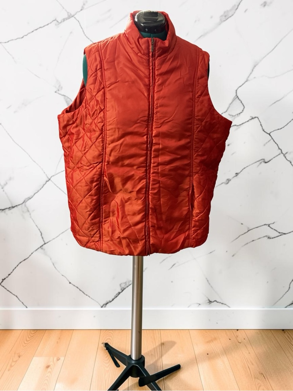 Coldwater Creek Red Quilted Puffer Vest P:27” L:30”